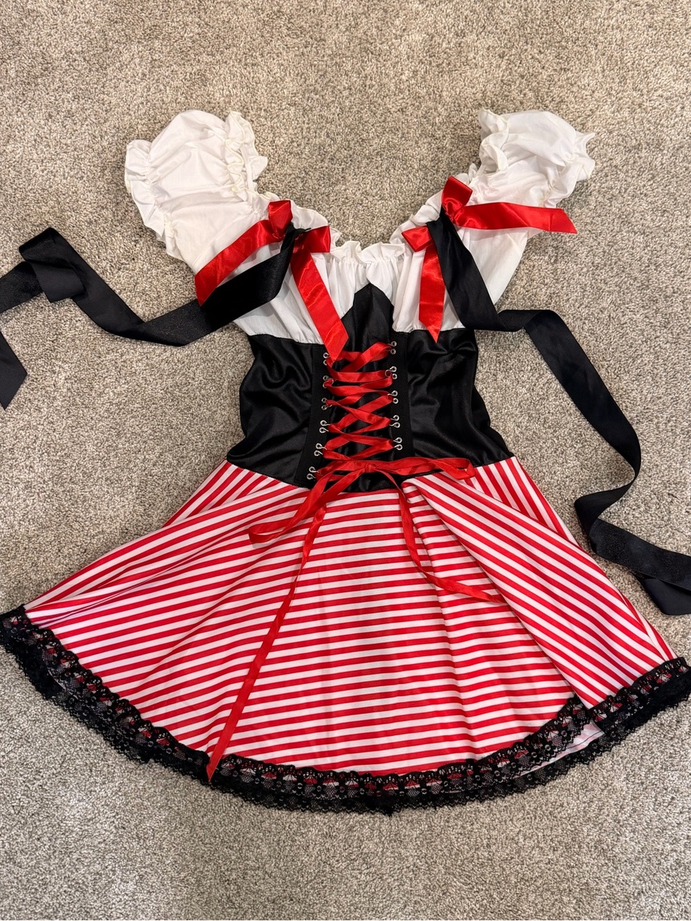 Women Sz M Pirate Costume Dress Corset White Blouse (one peice)